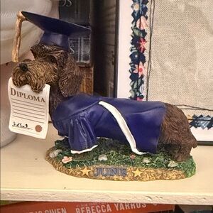 Danbury Mint Graduation Dachshund Figurine with Diploma
